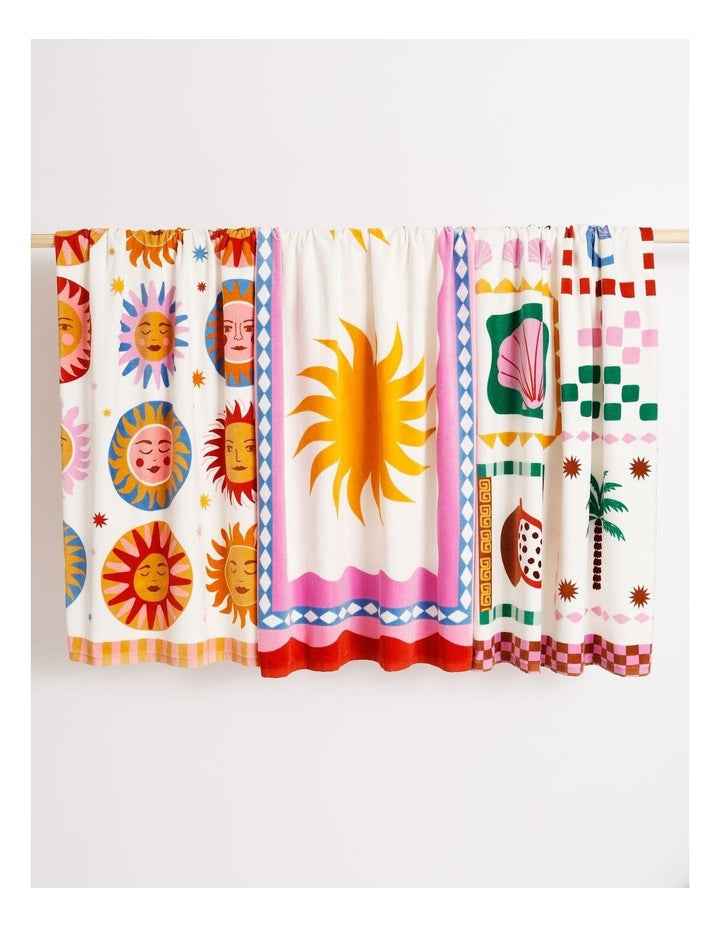 Celestial Printed Velour Beach Towel in Multi