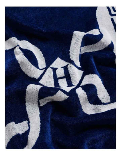 Monogram Beach Towel in Navy