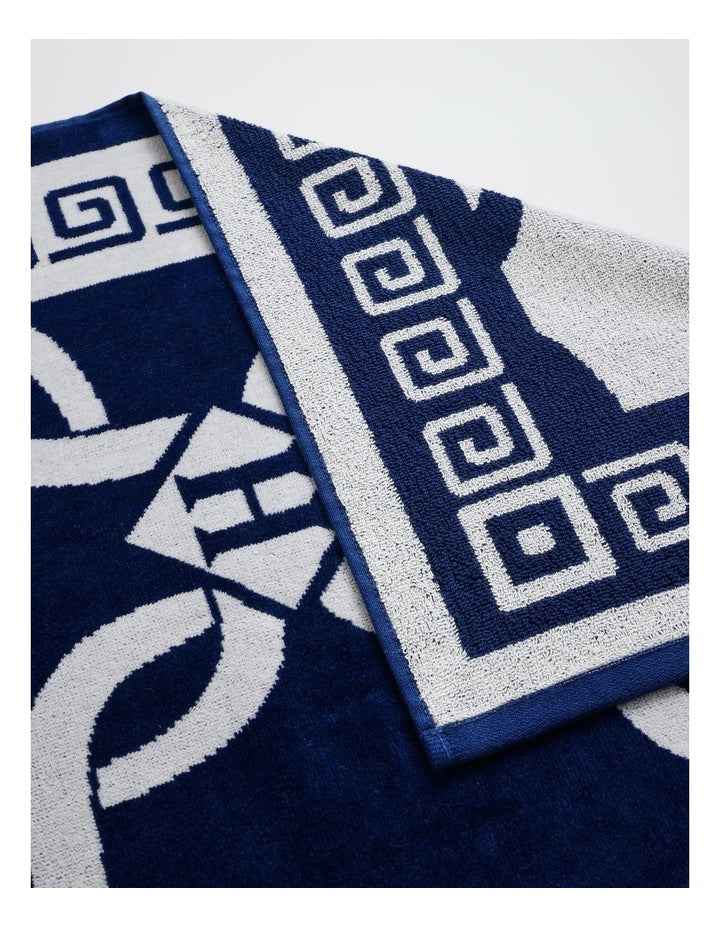 Monogram Beach Towel in Navy