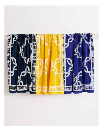 Monogram Beach Towel in Navy