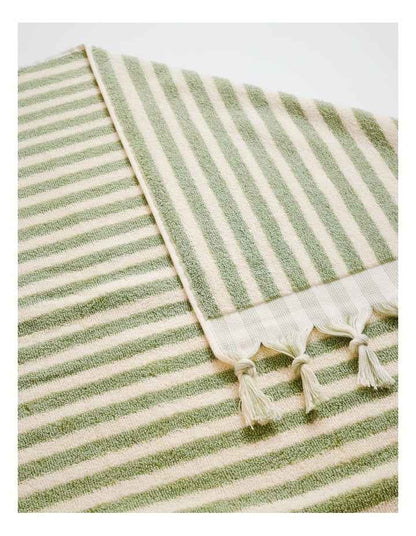 Marco Stripe Beach Towel in Sage