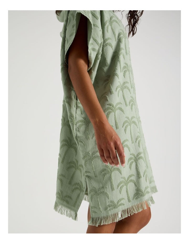 Palm Adult Beach Poncho in Sage