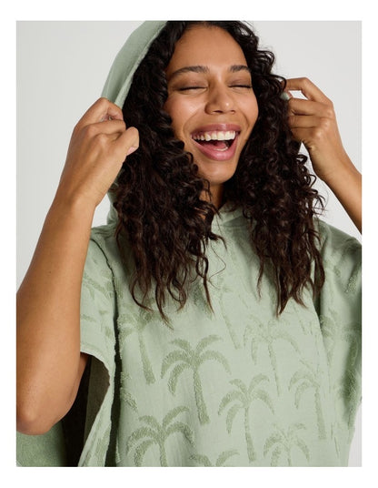 Palm Adult Beach Poncho in Sage