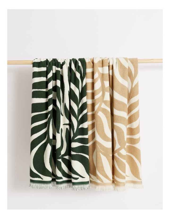 Olive Palm Beach Towel in Green