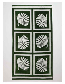 Fan Palm Tile Beach Towel in Green