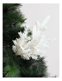 Luxe Christmas Glitter Faux Fir Needle Spray Pick 50cm in White