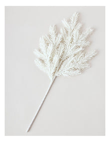 Luxe Christmas Glitter Faux Fir Needle Spray Pick 50cm in White