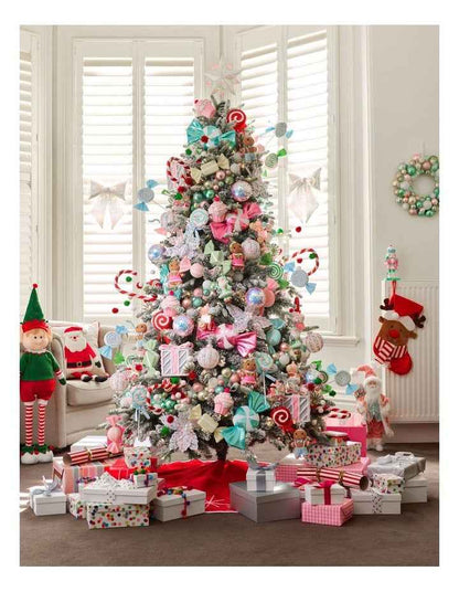 Candyland Christmas Glass Candy Santa Ornament 15cm in Mint