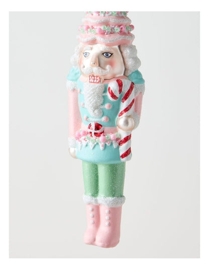 Nostalgia Christmas Glass Nutcracker Ornament 17cm in Multicolour