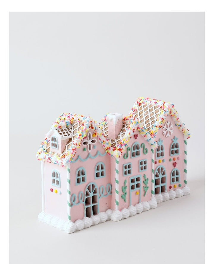 Nostalgia Christmas Resin Gingerbread House withLED 26cm in Multicolour