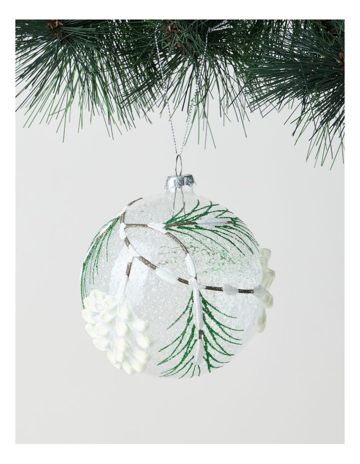 Harvest Christmas Glass Pinecone Bauble 10cm in Brown
