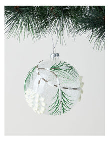 Harvest Christmas Glass Pinecone Bauble 10cm in Brown