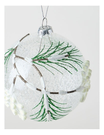 Harvest Christmas Glass Pinecone Bauble 10cm in Brown