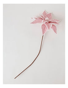 Luxe Christmas Fabric Poinsettia Pick 58cm in Pink
