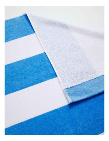 Santorini Resort Stripe Beach Towel in Azure