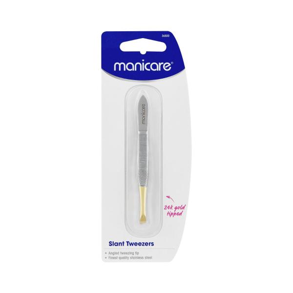 MANICARE TWEEZER SLANT GOLD TIP