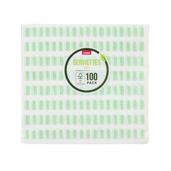 COLES PATTERNED SERVIETTES