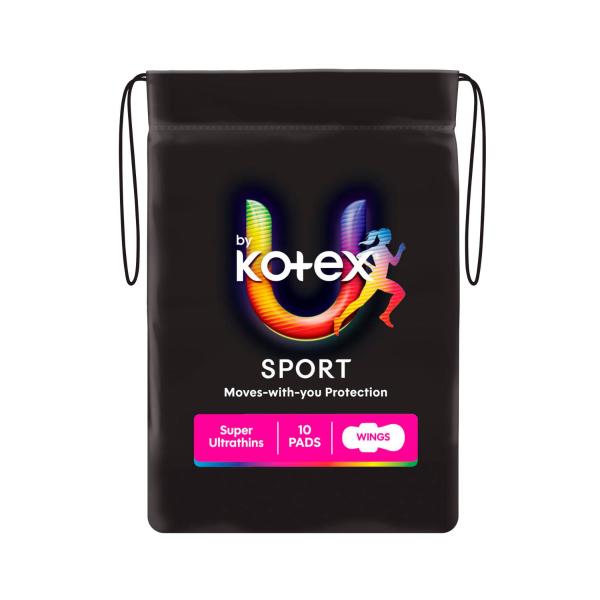 U BY KOTEX ULTRATHIN SPORT SUPER PADS WITH WINGS 10PK