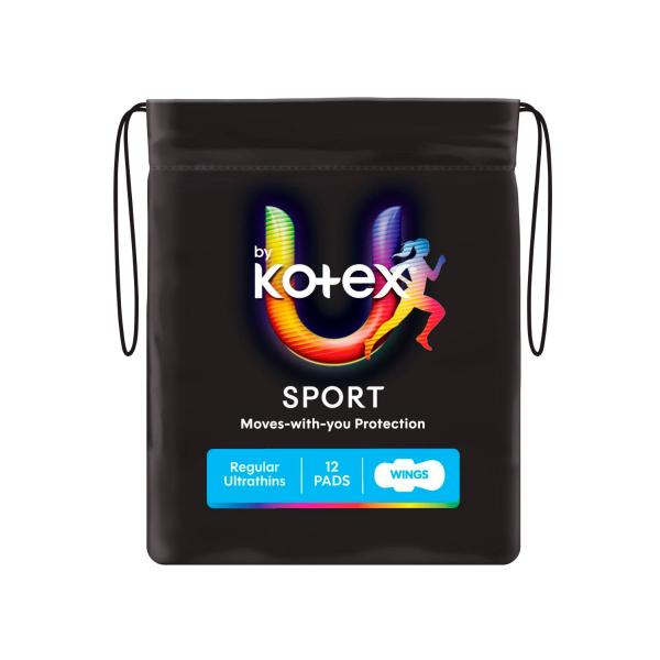 U BY KOTEX ULTRATHIN SPORT REGULAR WINGS 12PK