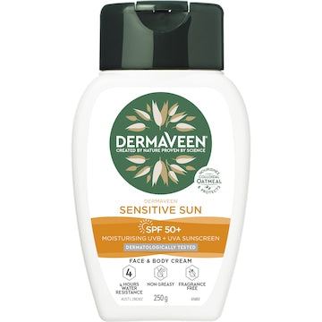 DermaVeen SPF 50+ Sensitive Sunscreen Face & Body Cream 200g