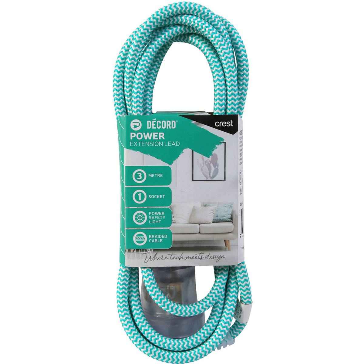 Decord Braided Extension Lead 3m each