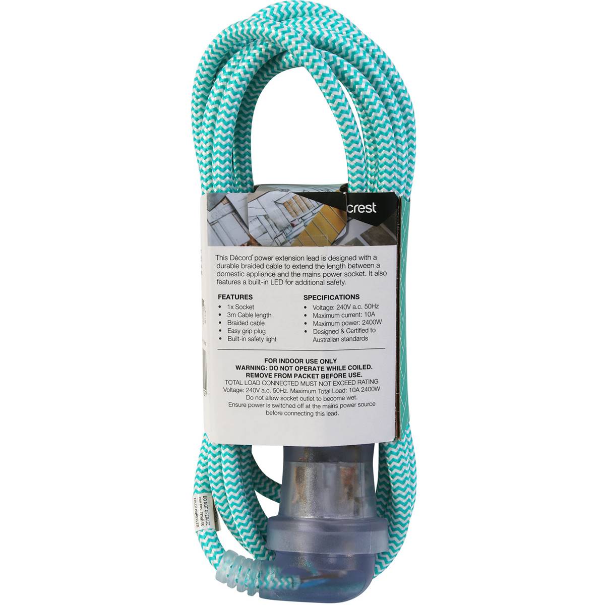 Decord Braided Extension Lead 3m each