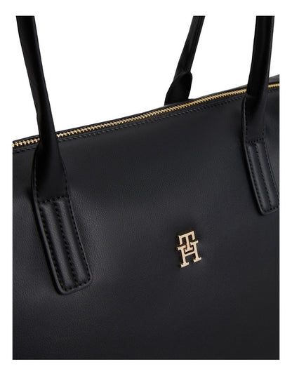 Soft TH Monogram Tote Bag in Black