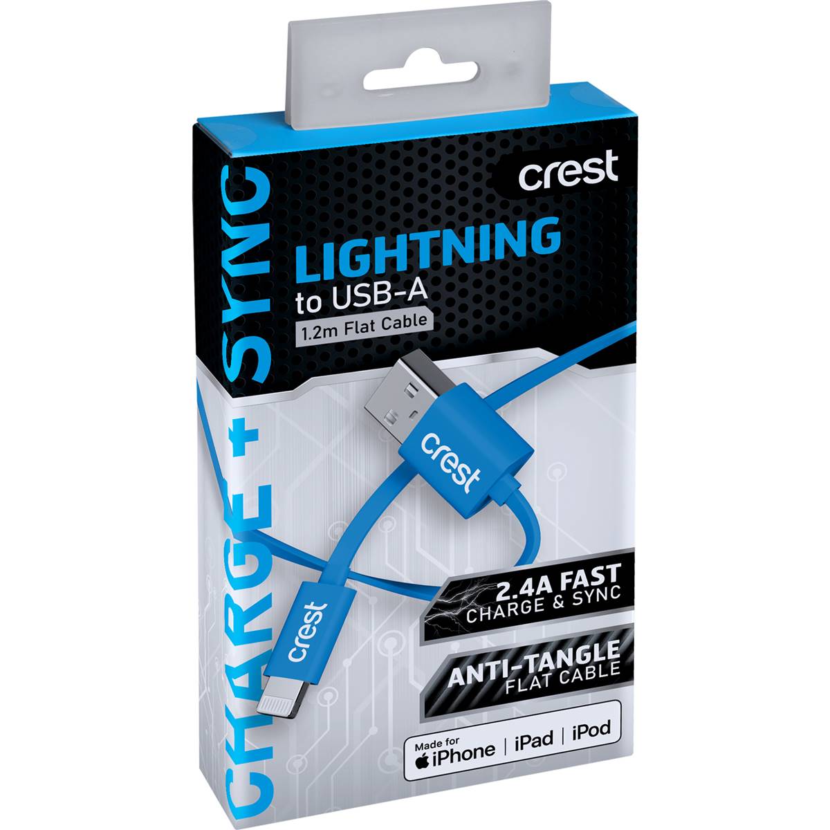 Crest Lightning To Usb-a Flat Cable 1 Pack