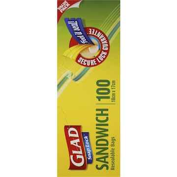 Glad Snaplock Reseal Sandwich Bags 100 pack