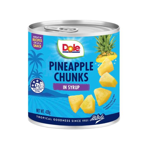 DOLE PINEAPPLE:CHUNKS IN SYRUP:.:439 GRAM