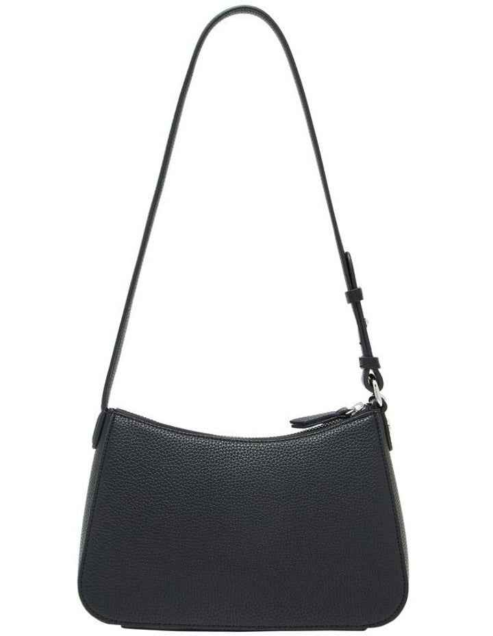 Mini Shoulder Bag - Black Faux Leather
