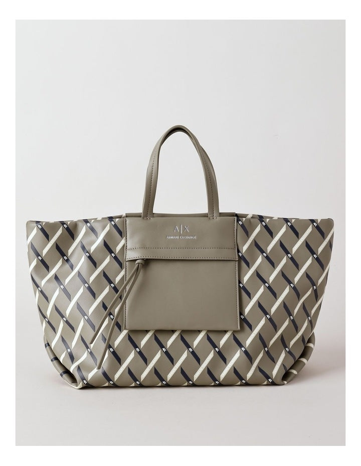 Brown Faux Leather Shopper Tote Bag