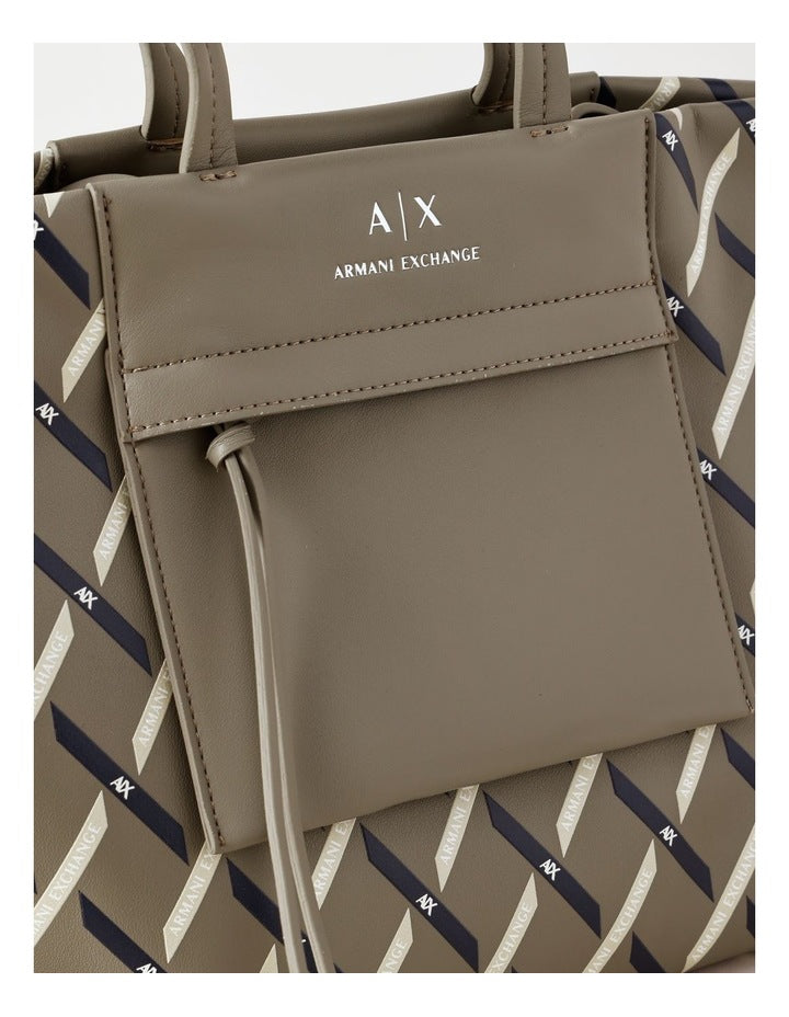 Brown Faux Leather Shopper Tote Bag