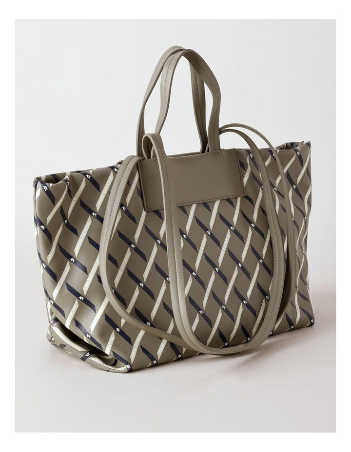 Brown Faux Leather Shopper Tote Bag
