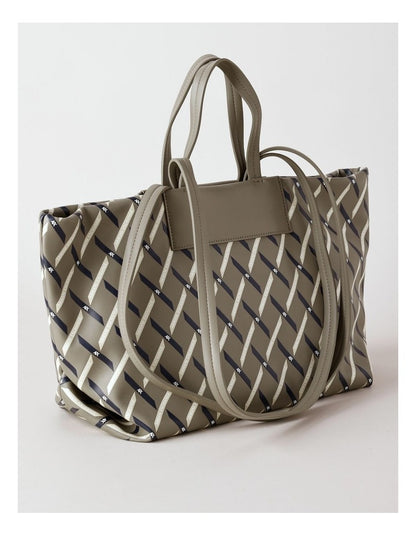 Brown Faux Leather Shopper Tote Bag