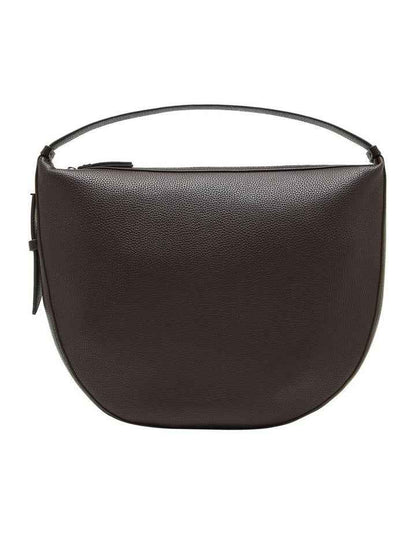 Medium Shoulder Bag - Brown Grain Texture