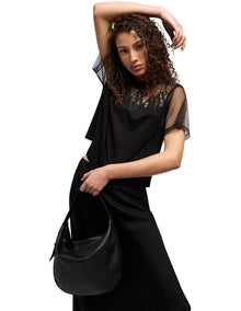 Susie Soft Medium Shoulder Bag in Black
