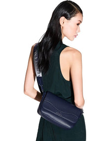 Textured Crossbody Bag - Navy Blue
