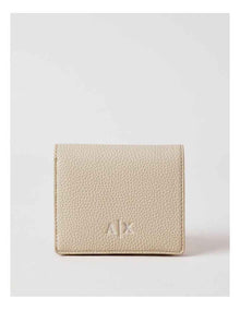 Textured Leather Mini Wallet - Light Beige