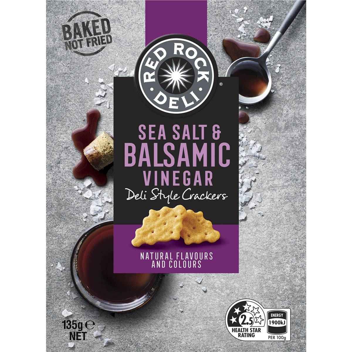 Red Rock Deli Deli Style Crackers Sea Salt & Balsamic Vinegar 135g