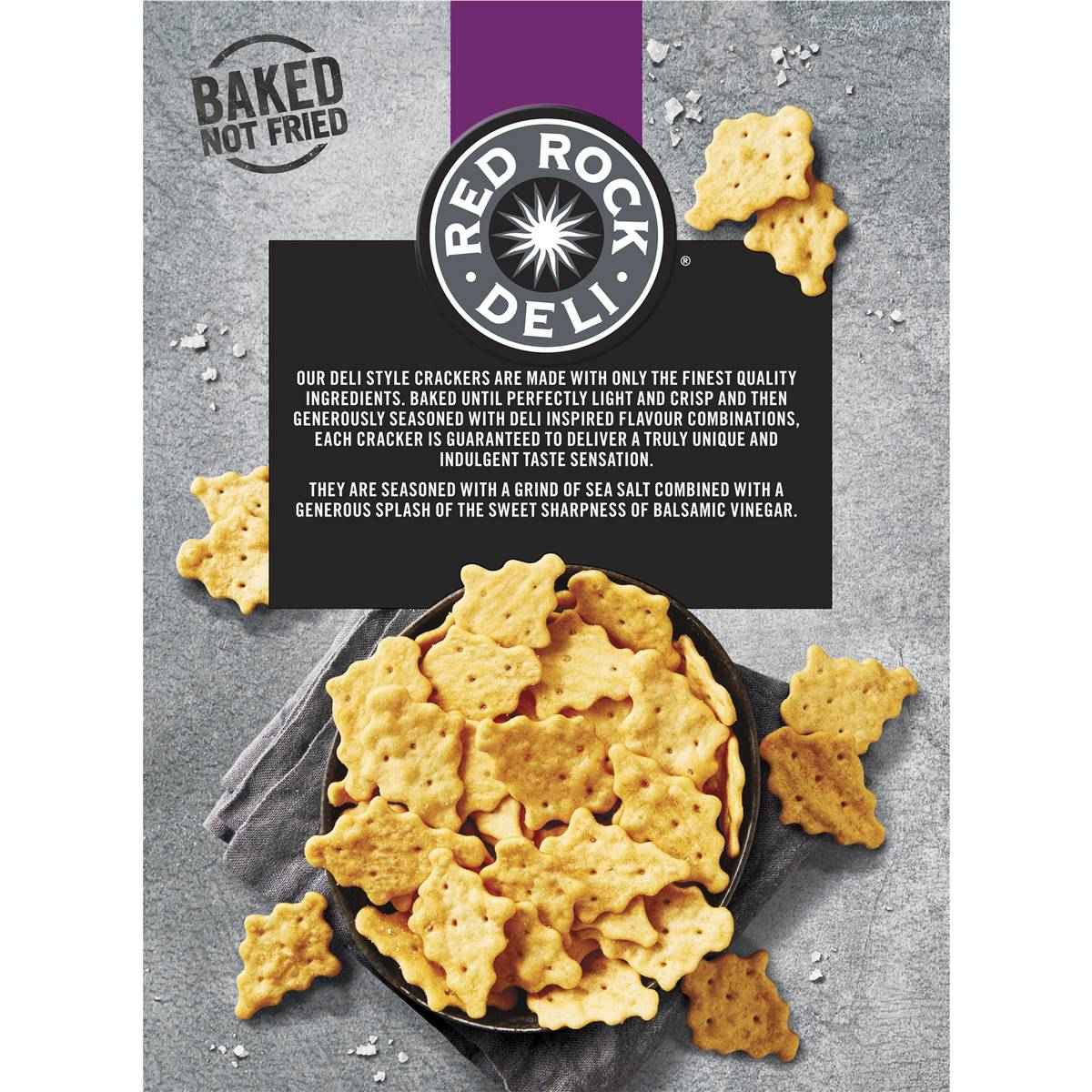 Red Rock Deli Deli Style Crackers Sea Salt & Balsamic Vinegar 135g