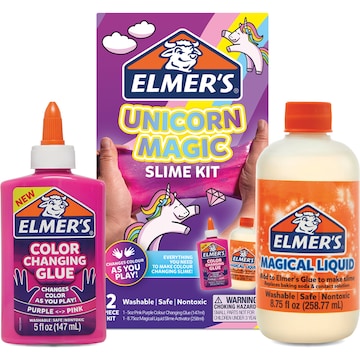 Elmer's Unicorn Magic Slime Kit Colour Changing each