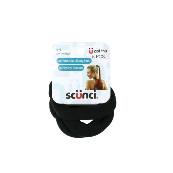 SCUNCI EFFORTLESS BEAUTY KNIT PONY WRAPS 5 PACK