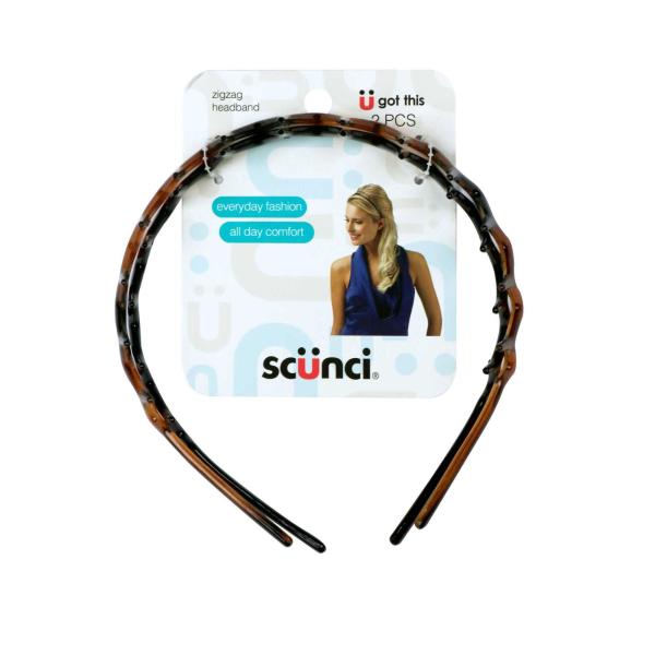 SCUNCI EFFORTLESS BEAUTY ZIG ZAG HEADBAND 2 PACK
