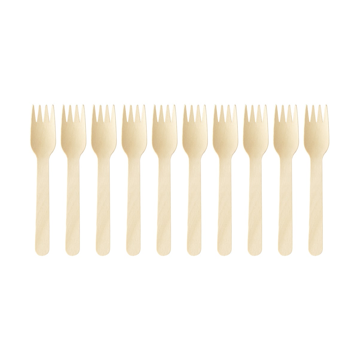 10 Piece Wooden Fork