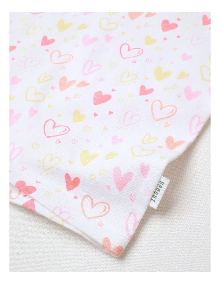 Essential Little Love Heart Print T-Shirt in White