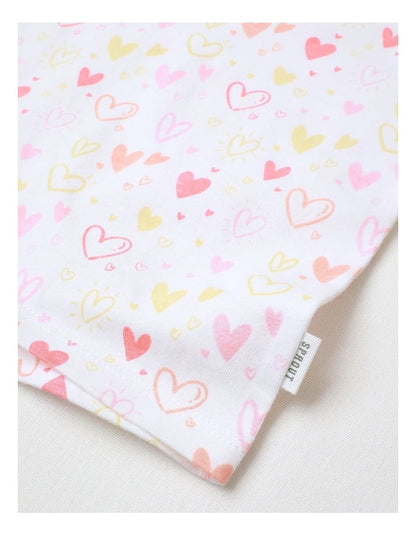 Essential Little Love Heart Print T-Shirt in White