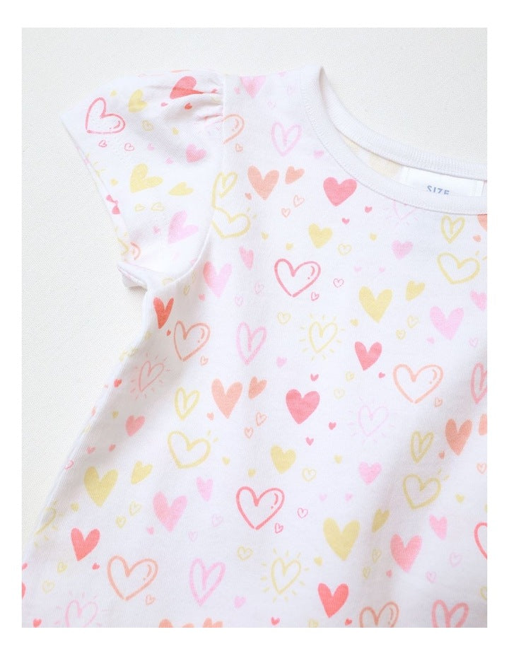 Essential Little Love Heart Print T-Shirt in White