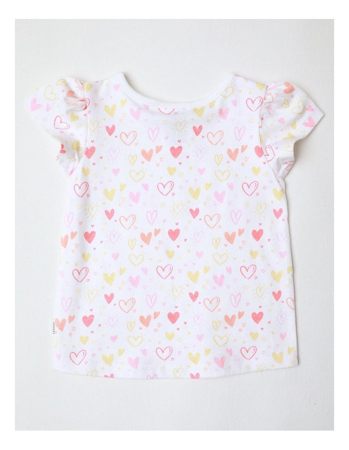 Essential Little Love Heart Print T-Shirt in White