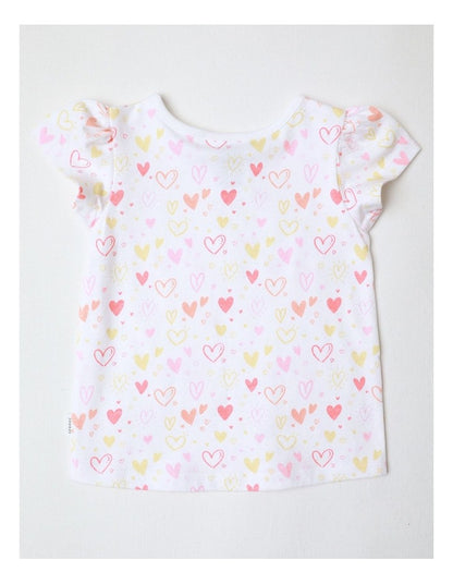 Essential Little Love Heart Print T-Shirt in White